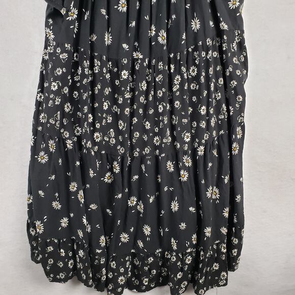 Maurices Women's 2X Off Shoulder Daisy Print Midi Dress Black Pleated Flared - Picture 11 of 13